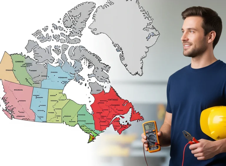Map of Canada with Electrician.